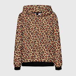 Толстовка-худи мужская Леопардовый узор текстура-шкура, цвет: 3D-черный