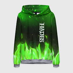 Толстовка-худи мужская Logo Hades green hell fire, цвет: 3D-меланж