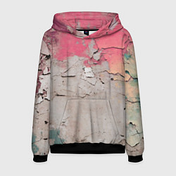 Толстовка-худи мужская Старая стена с краской, цвет: 3D-черный