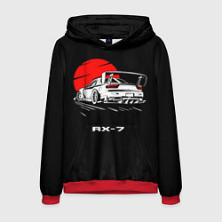 Толстовка-худи мужская Mazda RX-7, цвет: 3D-красный