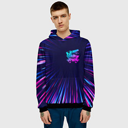 Толстовка-худи мужская Tokyo Ghoul neon blast lines, цвет: 3D-черный — фото 2