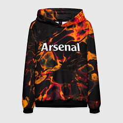 Толстовка-худи мужская Arsenal red lava, цвет: 3D-черный