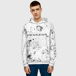 Толстовка-худи мужская Peugeot dirty ice, цвет: 3D-белый — фото 2