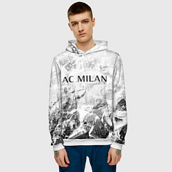 Толстовка-худи мужская AC Milan white graphite, цвет: 3D-белый — фото 2