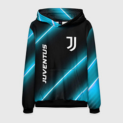 Толстовка-худи мужская Juventus неоновые лампы, цвет: 3D-черный