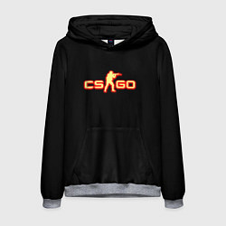 Толстовка-худи мужская CSGO огненное лого, цвет: 3D-меланж