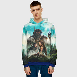 Толстовка-худи мужская Постер планета обезьян, цвет: 3D-синий — фото 2