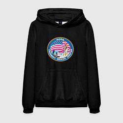 Толстовка-худи мужская NASA usa logo, цвет: 3D-черный