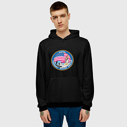 Толстовка-худи мужская NASA usa logo, цвет: 3D-черный — фото 2