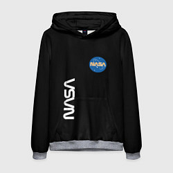 Толстовка-худи мужская NASA logo usa space, цвет: 3D-меланж