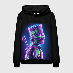 Толстовка-худи мужская Bart Simpson cyber ninja - neon glow, цвет: 3D-черный