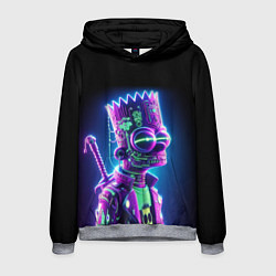 Толстовка-худи мужская Bart Simpson cyber ninja - neon glow, цвет: 3D-меланж