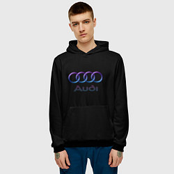 Толстовка-худи мужская Audi neon logo, цвет: 3D-черный — фото 2