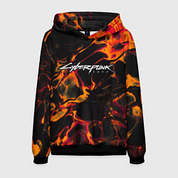 Толстовка-худи мужская Cyberpunk 2077 red lava, цвет: 3D-черный