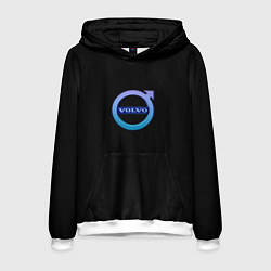 Толстовка-худи мужская Volvo neon logo, цвет: 3D-белый