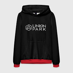 Толстовка-худи мужская Linkin parrk logo chester, цвет: 3D-красный