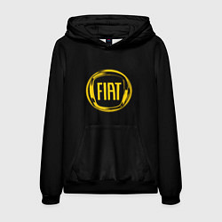 Толстовка-худи мужская FIAT logo yelow, цвет: 3D-черный
