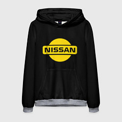 Толстовка-худи мужская Nissan yellow logo, цвет: 3D-меланж