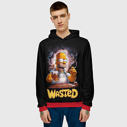 Толстовка-худи мужская Homer - wasted, цвет: 3D-красный — фото 2