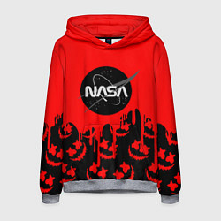 Толстовка-худи мужская Marshmello x Nasa red, цвет: 3D-меланж