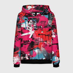 Толстовка-худи мужская Красное граффити, цвет: 3D-черный