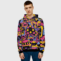 Толстовка-худи мужская О Париж, цвет: 3D-черный — фото 2