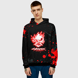 Толстовка-худи мужская Samurai flame logo, цвет: 3D-черный — фото 2