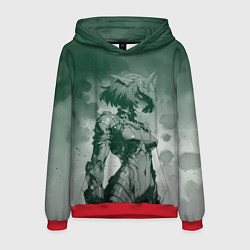 Толстовка-худи мужская Боевая девушка-андроид с каре, цвет: 3D-красный