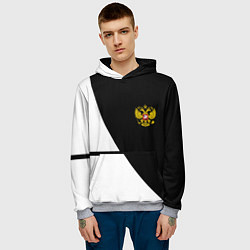 Толстовка-худи мужская Герб РФ текстура спорт, цвет: 3D-меланж — фото 2