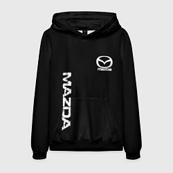 Толстовка-худи мужская Mazda white logo, цвет: 3D-черный