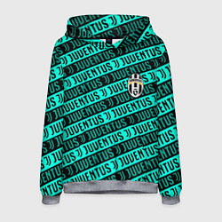 Толстовка-худи мужская Juventus pattern logo steel, цвет: 3D-меланж