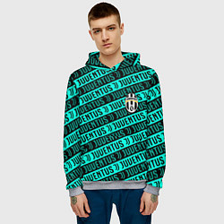 Толстовка-худи мужская Juventus pattern logo steel, цвет: 3D-меланж — фото 2