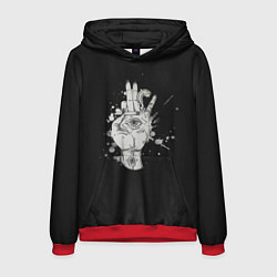 Толстовка-худи мужская Глаза и дым, цвет: 3D-красный