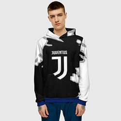 Толстовка-худи мужская Juventus fc краски, цвет: 3D-синий — фото 2