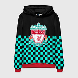 Толстовка-худи мужская Liverpool fc sport клетка, цвет: 3D-красный