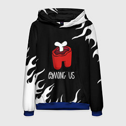 Толстовка-худи мужская Among us fire game, цвет: 3D-синий