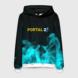 Толстовка-худи мужская Portal fire blue, цвет: 3D-белый