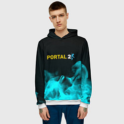 Толстовка-худи мужская Portal fire blue, цвет: 3D-белый — фото 2