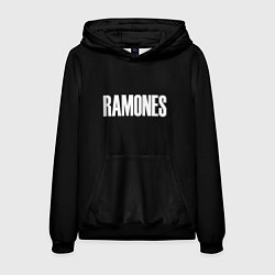 Толстовка-худи мужская Ramones white logo, цвет: 3D-черный