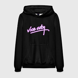 Толстовка-худи мужская Vice city logo neon, цвет: 3D-черный