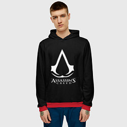 Толстовка-худи мужская Assassins Creed logo game, цвет: 3D-красный — фото 2