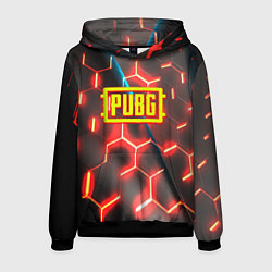 Толстовка-худи мужская PUBG соты броня, цвет: 3D-черный