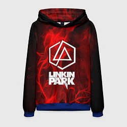 Толстовка-худи мужская Linkin park fire flower, цвет: 3D-синий