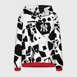 Толстовка-худи мужская New York yankees - abstraction, цвет: 3D-красный