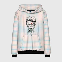 Толстовка-худи мужская Рисунок Дэвида Боуви, цвет: 3D-черный
