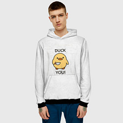 Толстовка-худи мужская Уточка с ножом duck you meme, цвет: 3D-черный — фото 2