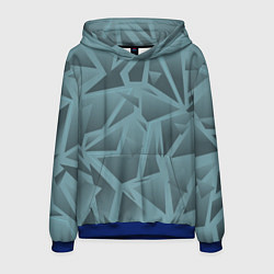 Толстовка-худи мужская Абстракция разбитое стекло, цвет: 3D-синий