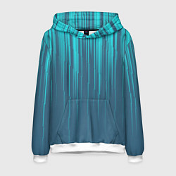 Толстовка-худи мужская Абстракция вертикальные линии, цвет: 3D-белый