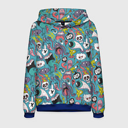 Толстовка-худи мужская Тьфу ты монстры, цвет: 3D-синий