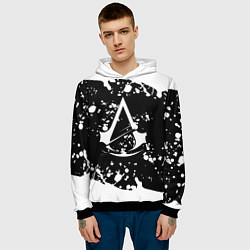 Толстовка-худи мужская Assassins Creed logo краски, цвет: 3D-черный — фото 2